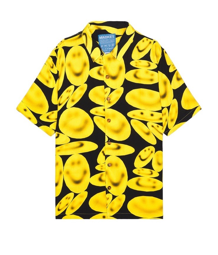 Market Smiley After Hours Streetwear Cabana Summer Camper Party Shirt M NWT
