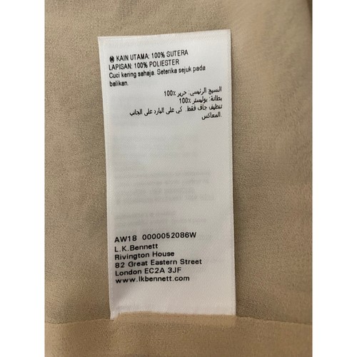 L.K. Vestido Bennett Crema Seda | 100% Seda | Reino Unido Talla 16 | Venta al por menor £295 - Imagen 11 de 11
