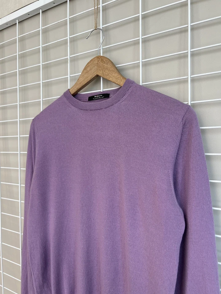 Suéter Tejido Kiton Napoli “Cashmere Nuvola” Talla 48 S/M Italia Lila Foto 4 de 4
