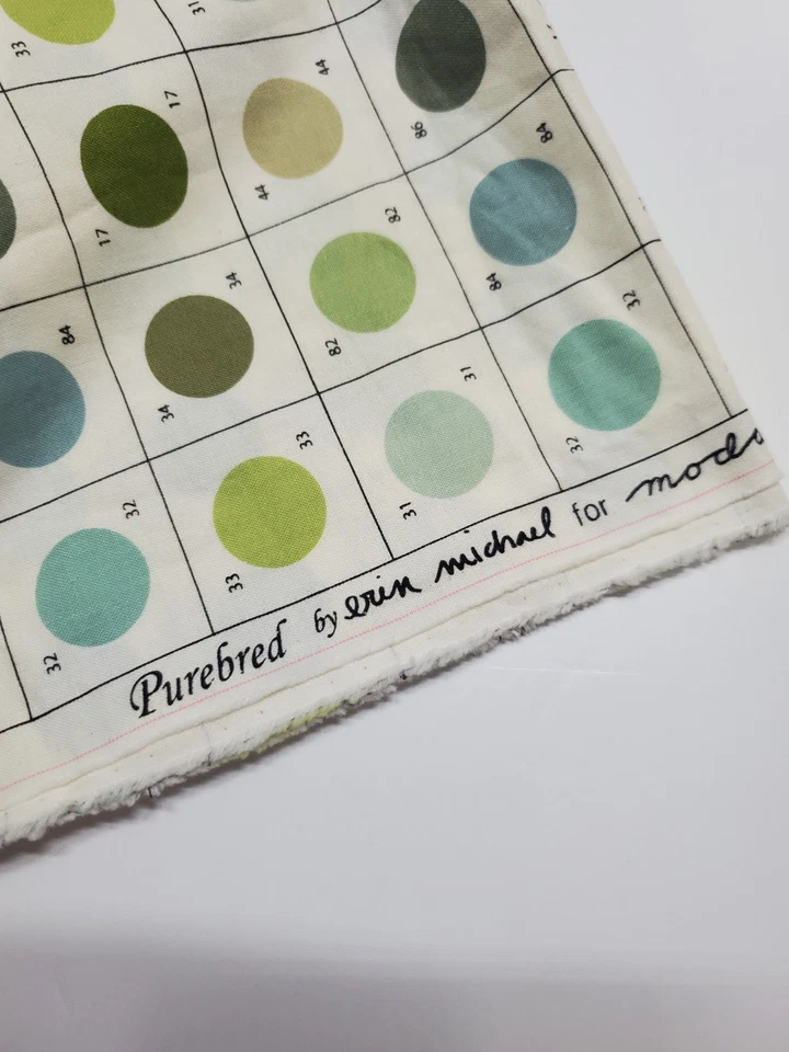 Erin Michael Fabric Purebred Paint Chips Mint Moda Cotton Sew Quilt FAT QUARTER - Image 2 of 2