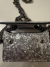 Kurt Geiger Silver Glitter Chain Strap Should...