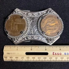 Commemorative Coin Belt Buckle SHIPS CHRISTENING CF Industries Tampa 1978