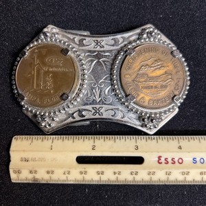 Commemorative Coin Belt Buckle SHIPS CHRISTENING CF Industries Tampa 1978