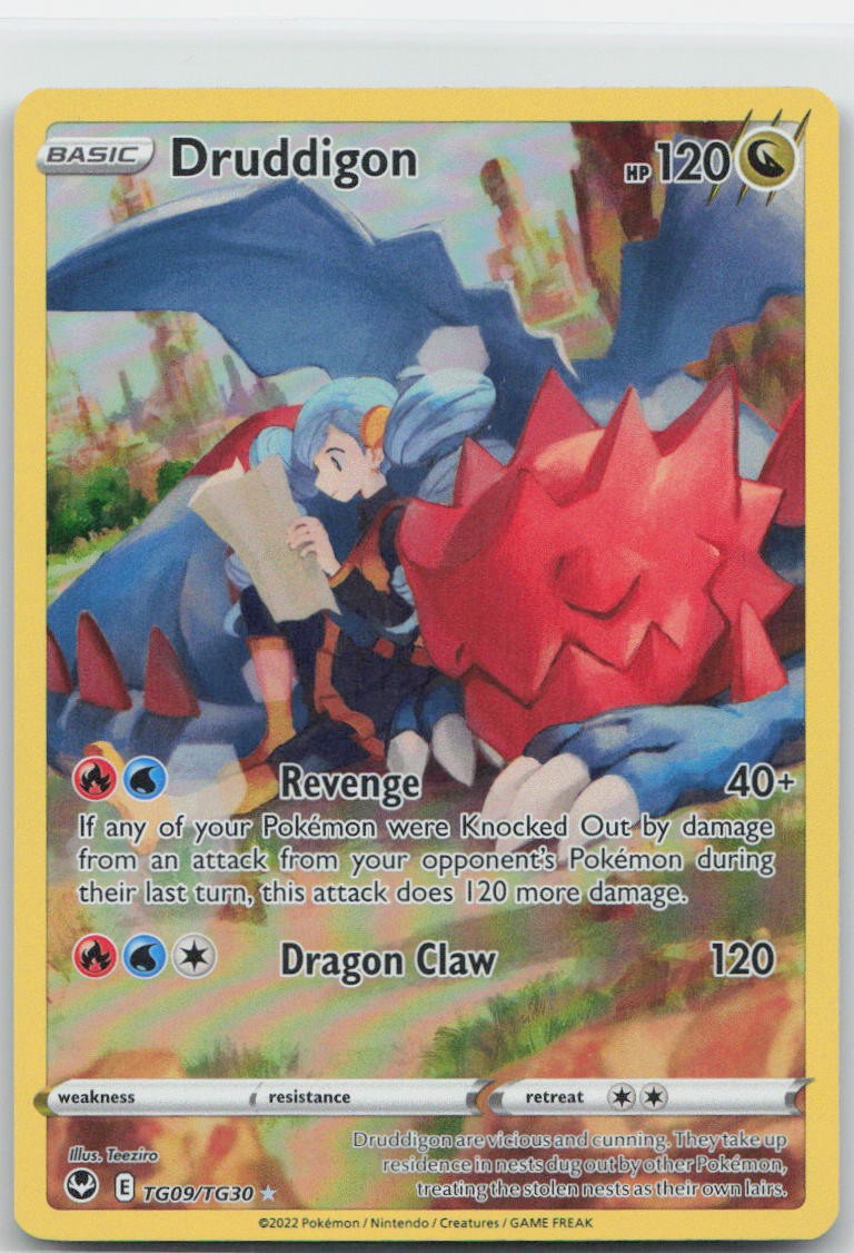 Druddigon Holo Ultra Rare TG09/TG30 SWSH12: Silver Tempest Trainer Gallery NM