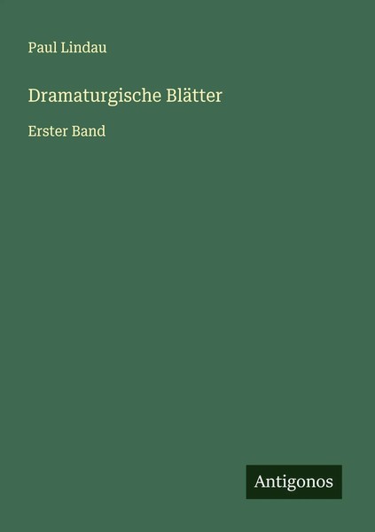 Paul Lindau | Dramaturgische BläTter | Taschenbuch | Deutsch (2025)-image
