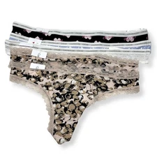 Calvin Klein NWT Women's 5 Pc Bundle Thong Panties Size M Blue Gray Black Brown