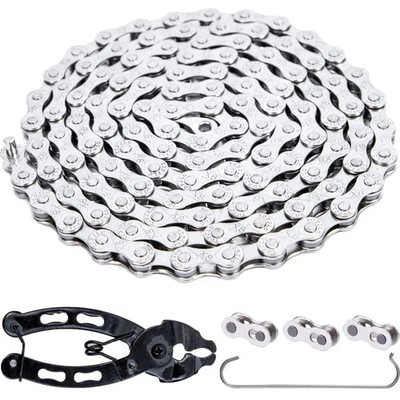 Fahrradkette 6/7/8 Gang MTB Rennrad Carbon Stahl silber Kettenschloss