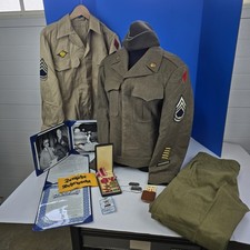 WWII 5th Division Group Uniform, Medals, Patches & German Armband Bring Home Lot