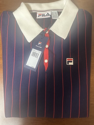 Fila Vintage Bjorn Borg BB1 Polo Tennis Shirt Navy Blue Men's XL MSRP $120