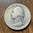 1932 25c Washington Quarter Actual Coin , Clear Date Good Coin For Space In Book