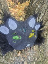 Black Kitty Therian/Furry Mask Handmade