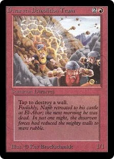 Magic MTG - Dwarven Demolition Team - Beta - GESPIELT - EN