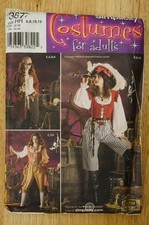 3677 Size HH Ladies 6-12 Simplicity Adult Pirate Costume Pattern Jackets Blouse