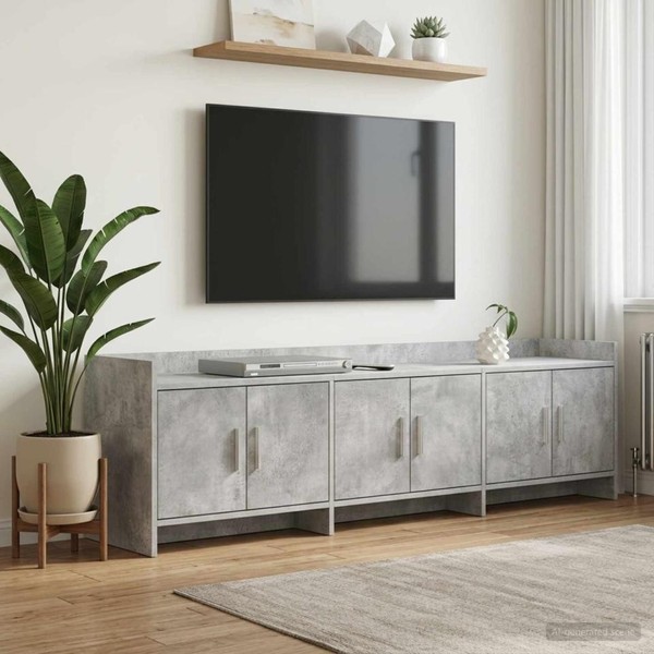 Tv-Schr?Nk 168 X 33 X 47 Cm Betongrau Holzwerkstoff-image