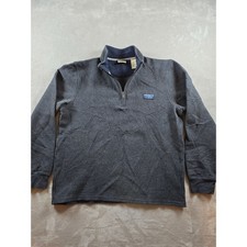 LL Bean Lakewashed Double Knit Quarter Zip Mens M Grey Pullover 520811