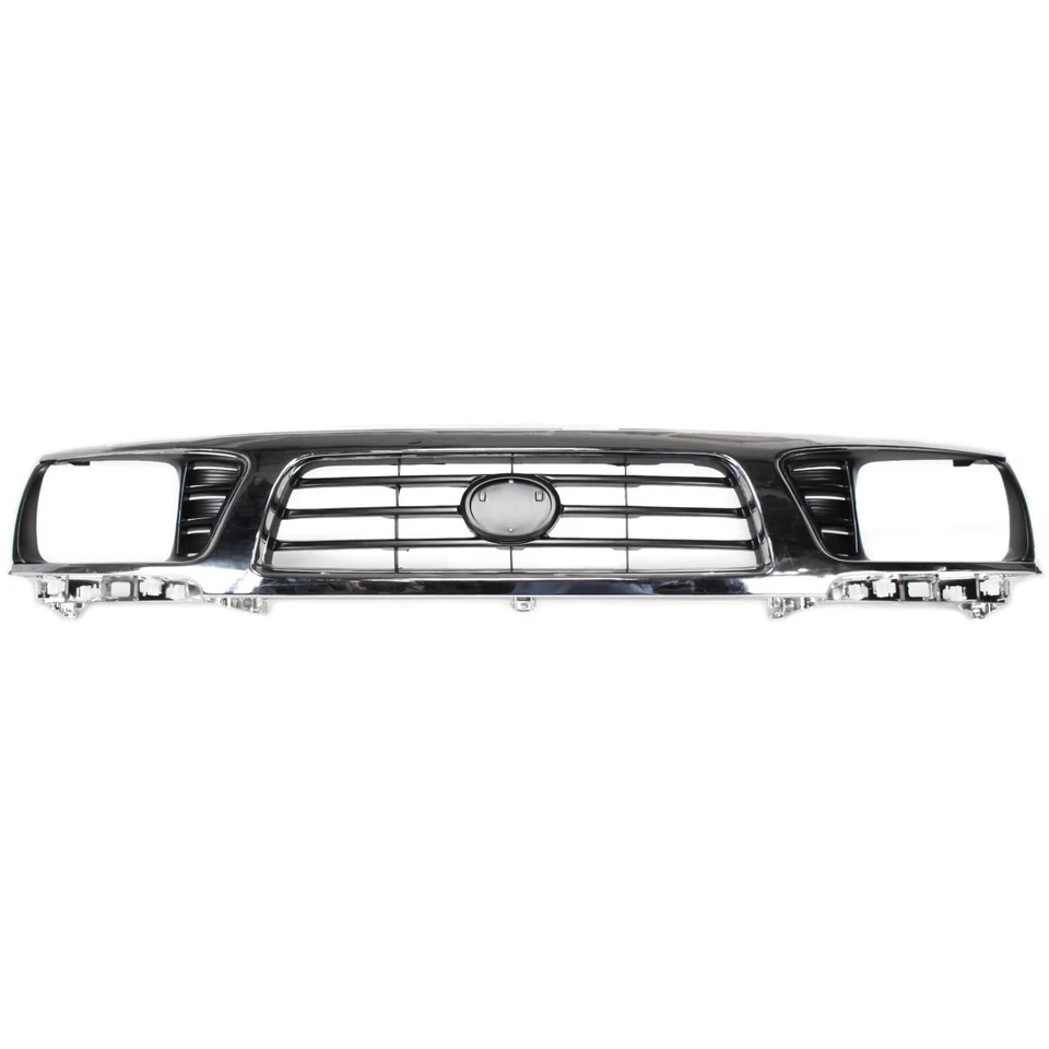 Front Bumper Chrome Steel Kit +Grille +Signal Lights For 1995-1997 Toyota Tacoma - Image 3 of 4