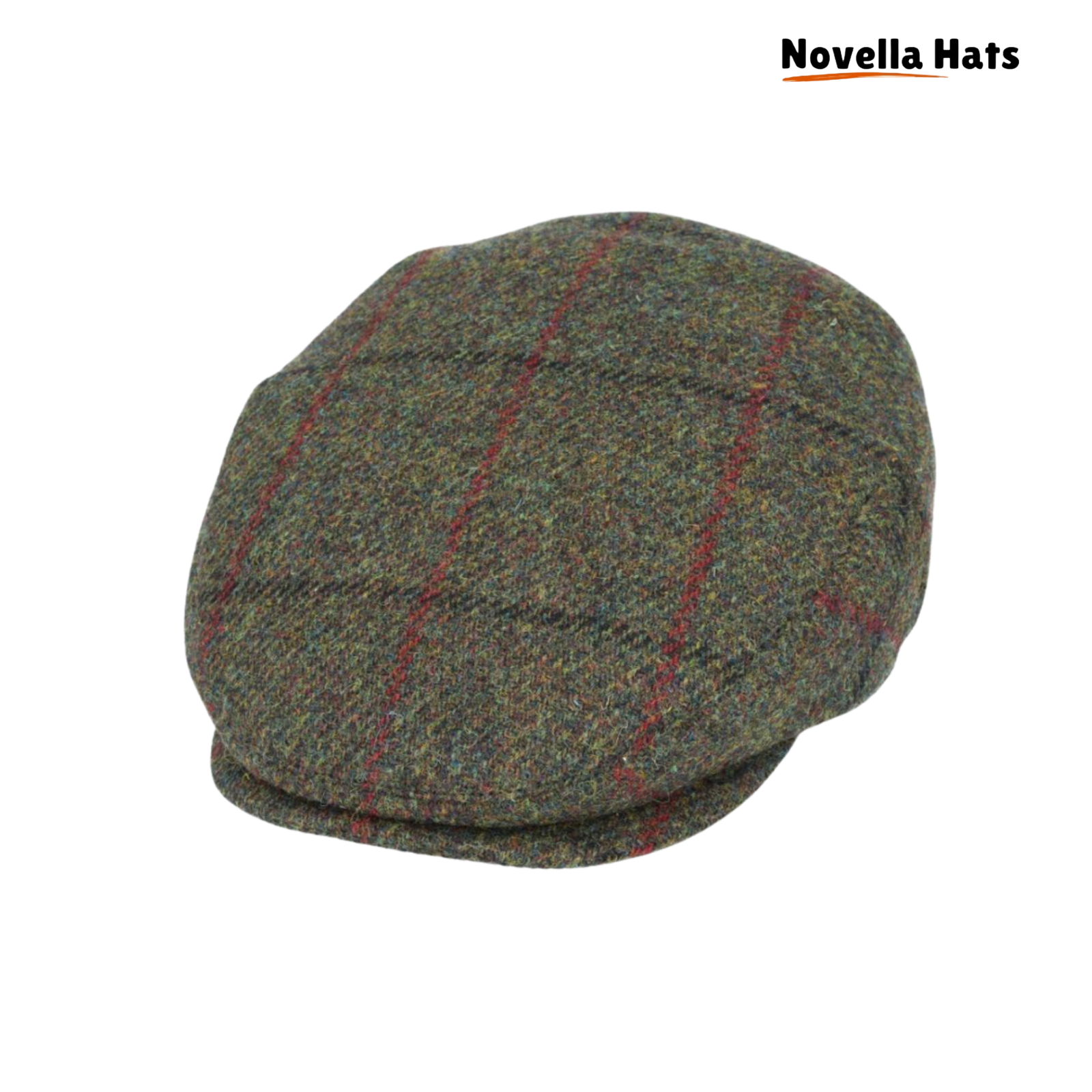 Gladwin Bond Harris Tweed Flat Cap Green –Men’s 100% Wool Herringbone Ivy Hat UK