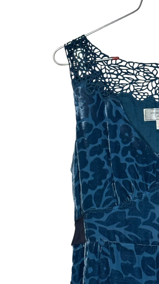 Vestido Moulinette Soeurs Mujer Terciopelo Cóctel Fiesta Matilija Burnout Cuello en V Talla 6 Foto 3 de 4