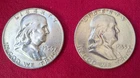 Franklin Half Dollar lot  2 Silver Coins  1953-P , 1956 -P  B.U.