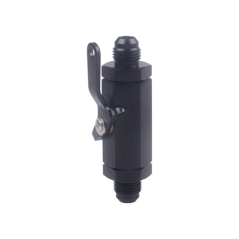 AN6 Inline Fuel Control Shut-Off Valve W/Cable Lever Aluminum Black/Red/Blue - Image 2 of 4