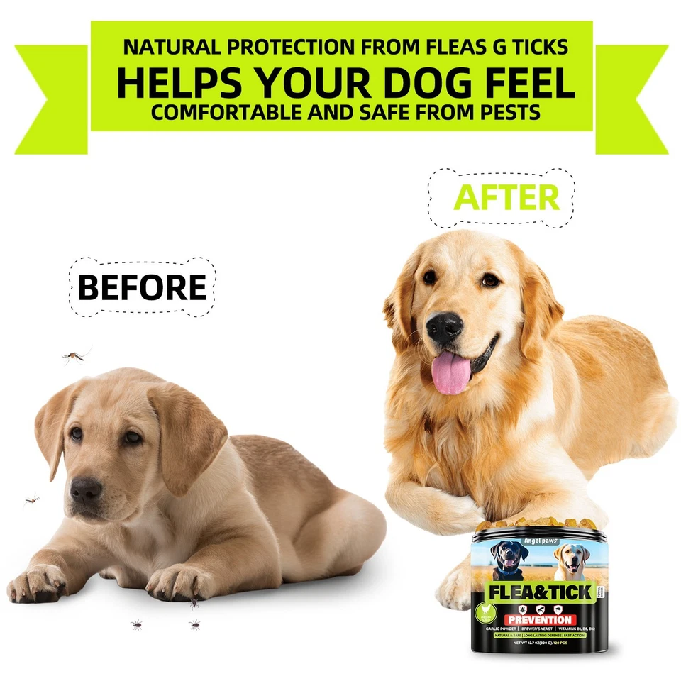 Flea and Tick Natural Prevention for Dogs Chewable, Flea & Tick 120 Chews Dog - Image 2 of 4