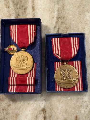 Pair Of WWII 1944-45 US Army Good Conduct Medal Boxed Set