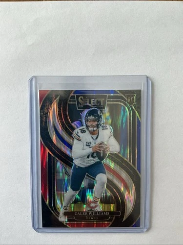 2024 Panini Select Premier Level Caleb Williams #114 Red & Blue Shock Prizm (RC)