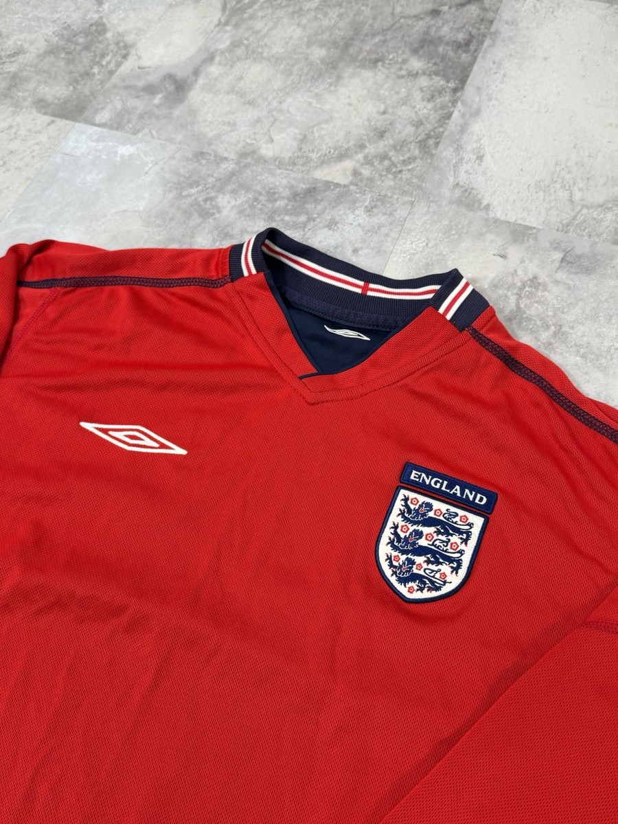 Chemise Réversible Vintage Umbro 2004 – Angleterre – Bleu Marine / Rouge – Taille M/L Homme
