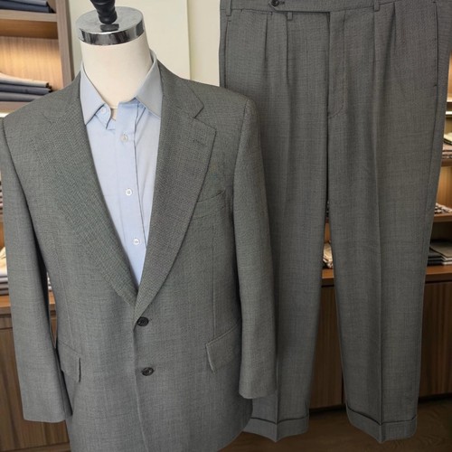 Paul Stuart, Vintage Paul Stuart Suit 41r 36x30 Full Canvas Birdseye