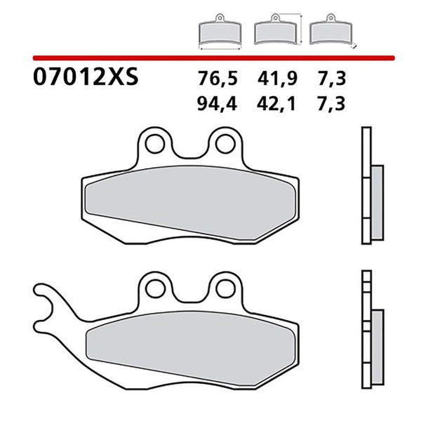 Brembo Vordere BREMSBELAGE-KIT FUR Piaggio Skipper 125 00-02-COD. 07012XS-image