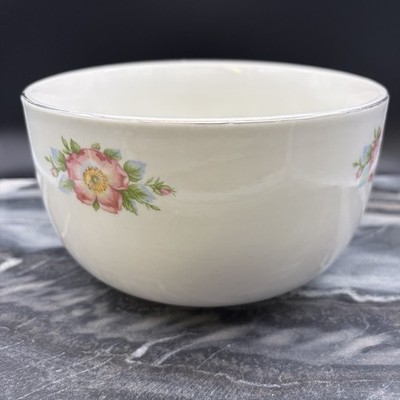 Vintage HALLS KITCHEN WARE China Serving Bowl Colors Rose Flower design USA 658