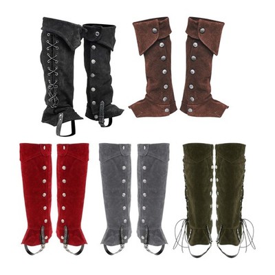 Piraten Stiefel Tops Schuhe Überzug PU Leder Kostüm leichte Gothic Stiefel