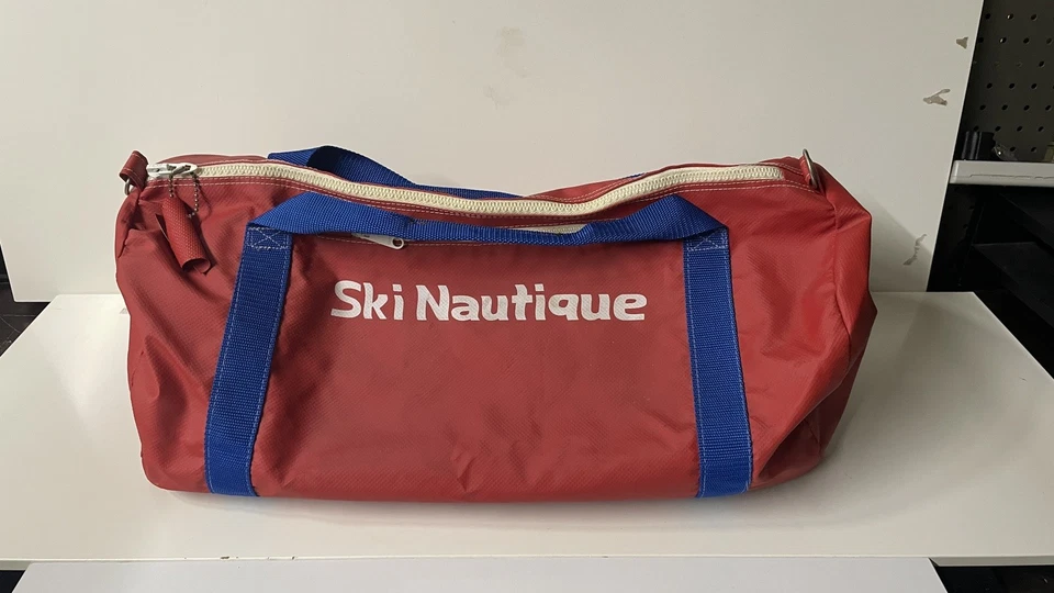Ski Nautique Correct Craft Ski Team Waterproof Duffel Bag Red Blue Vintage - Image 1 of 4