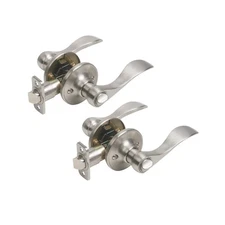 Design House Springdale Satin Nickel Privacy Door Handle 2 Pack Left Right Fit
