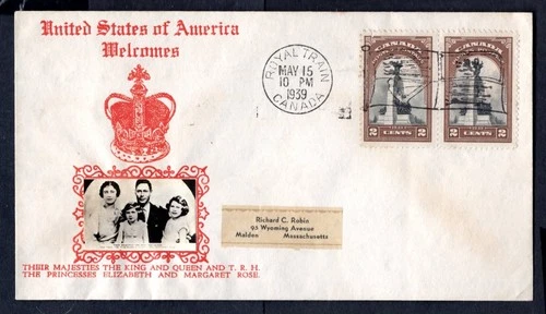 Canada - 1939 KGVI Royal Visit First Day Cover with Royal Train Postmark