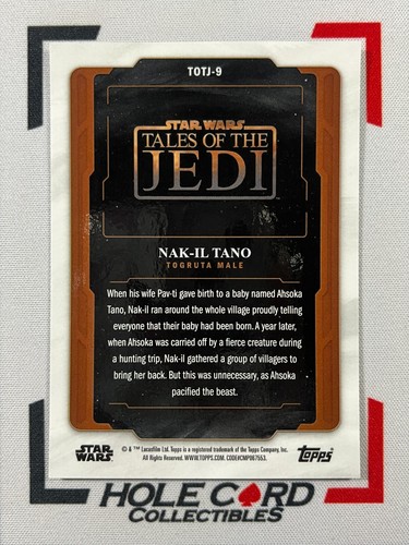 NAK-IL TANO 2023 Topps Star Wars Finest Tales of the Jedi Gold Refractor 44/50 - 第 2/3 張圖片