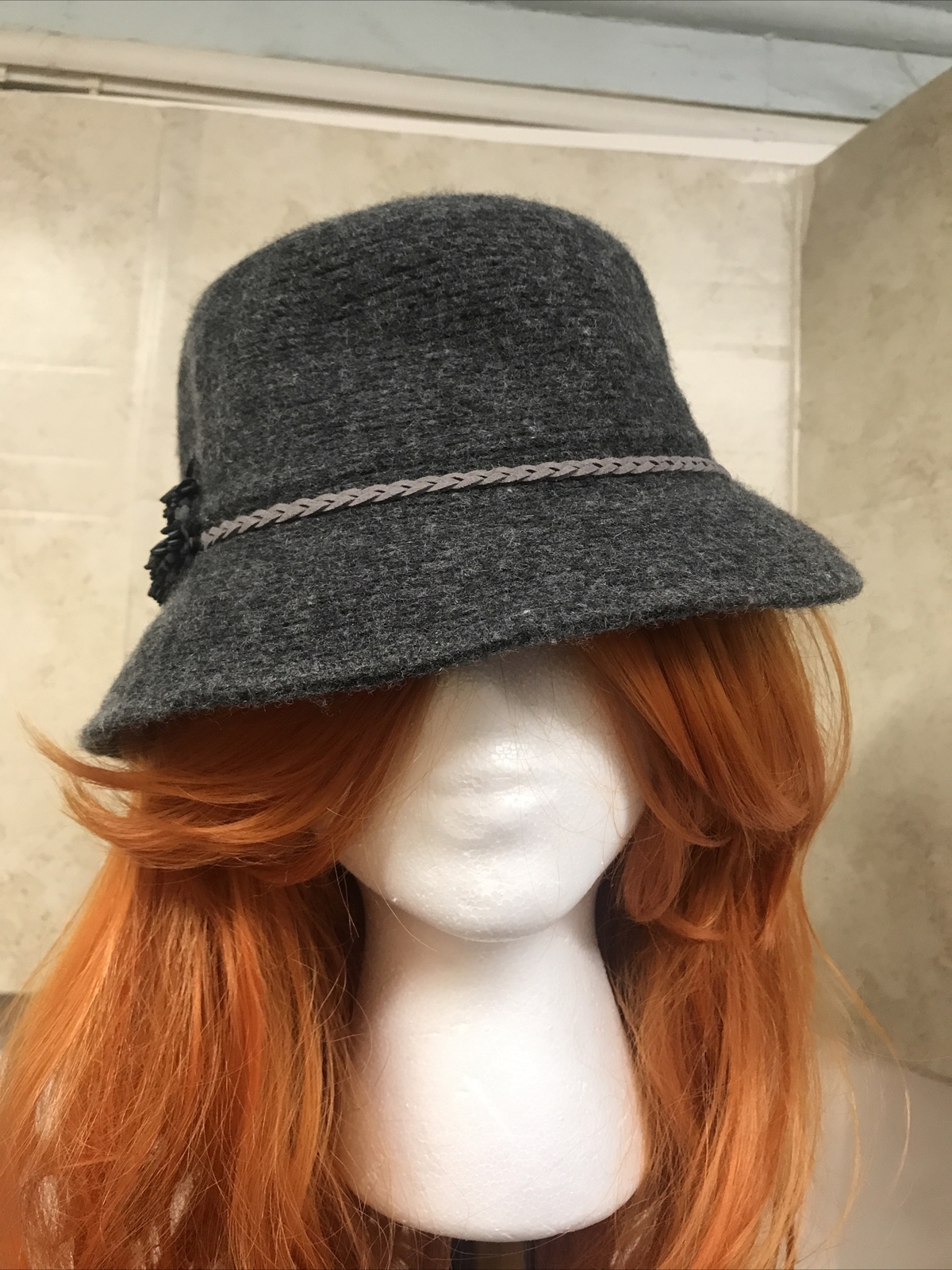 Adora Gray 100% Wool Hat Fedora - image 3