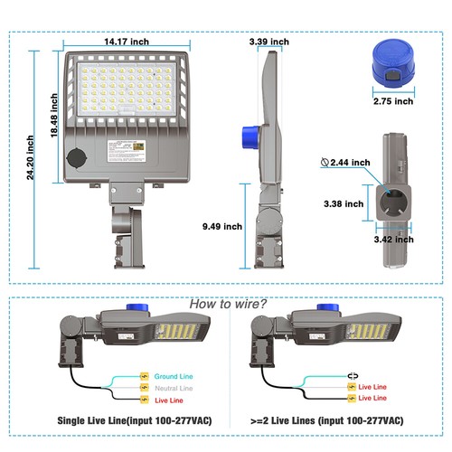 150W 320W Photocell LED Parking Lot Lamps Dusk To Dawn Street Lighting Fixture - Picture 5 of 13