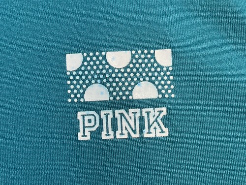 PINK Victoria Secret Size Medium Ultimate Half Zip Track Jacket Mock Neck Green - Picture 8 of 9