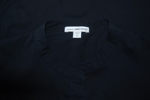 JAMES PERSE Rolled Sleeve Shirtdress black stretch 0 - Picture 7 of 10
