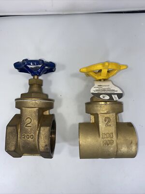 Lot of 2 Brass 2  Gate Valve WOG Used & New Pro Channel Threaded Great Condition