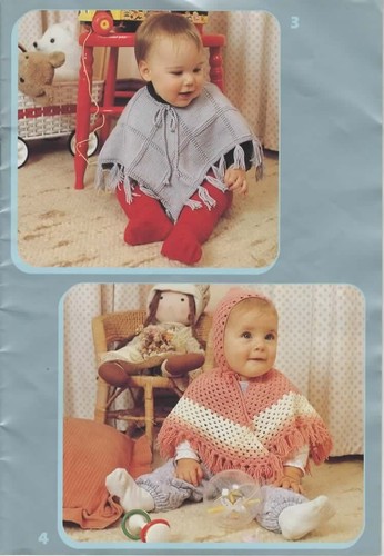 Knitting pattern 717 Babies jacket bootees shawl poncho sleeping bag dress 0-12m - Picture 4 of 7