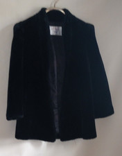Intrigue Luxury by Glenoit Size 8 Black Fur Women Coat Made in USA