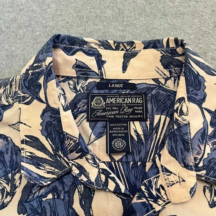 Camisa masculina American Rag manga curta grande com botões havaiana Aloha - Imagem 3 de 4