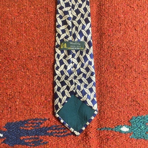 Weathy Krawatte blau weiß Vögel 100 % Seide Made in China - Bild 5 von 7