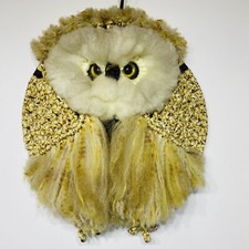 Vintage 1970s Fluffy Macram  Owl MCM Boho