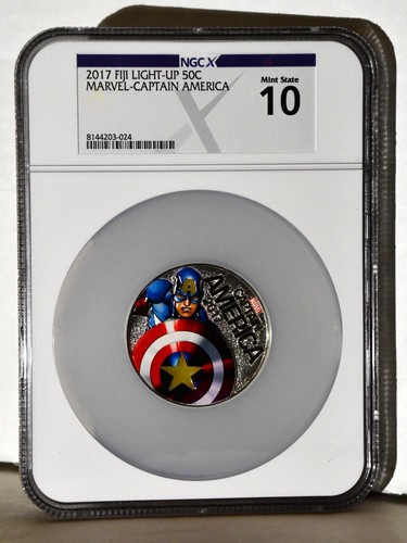 2017 FIJI MARVEL LIGHT-UP CAPTAIN AMERICA NGCX 10 MINT STATE 10 LIMITED EDITION - Picture 3 of 3