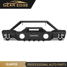 Front Bumper for 2007-2018 Jeep Wrangler JK Unlimited w/ Fog Light Hole & D-Ring