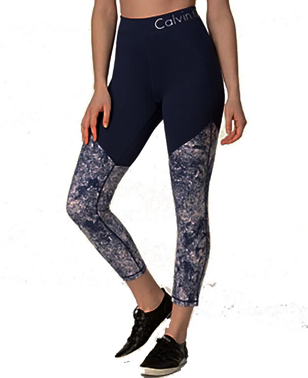 Calvin Klein Performance Women's Diamond Dust Printed Leggings: Black/Navy  Large