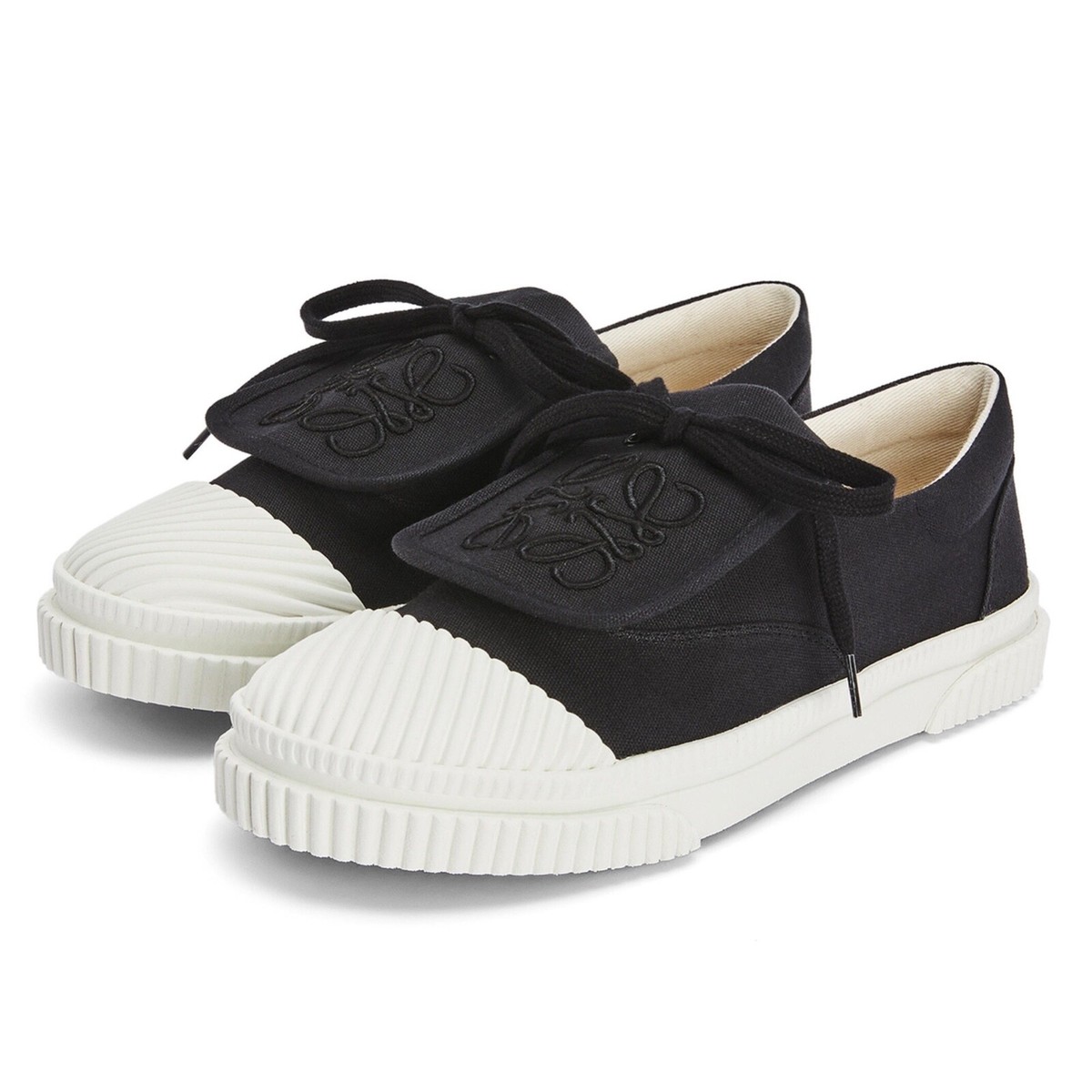 (W) Loewe Anagram Flap Sneakers in Canvas ★ 送料・関税込 LOEWE Anagram Flap Sneakers in Black Canvas Size EU 40 / US
